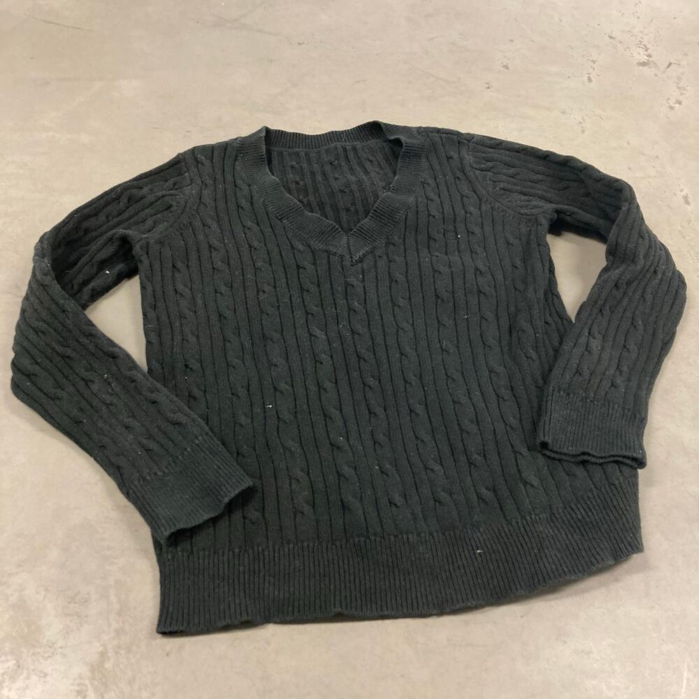 vintage y2k black cable knit sweater